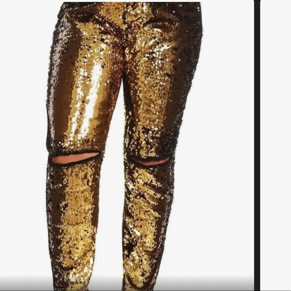BRANDNEW - Black with Gold Sequin Jeans